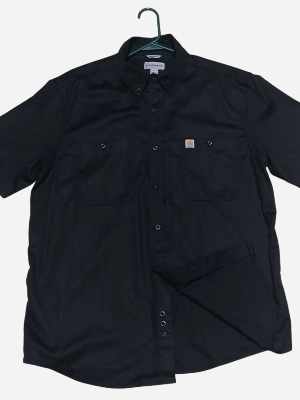 Carhartt Black Short-Sleeve Button-Down Work Shirt